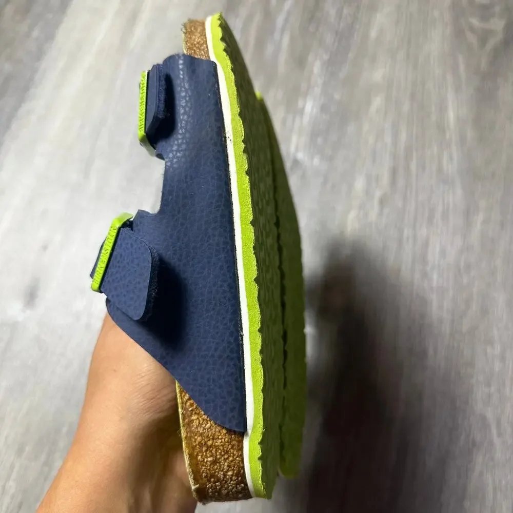 Birkenstock Kid Blue and Green Buckle Sandals